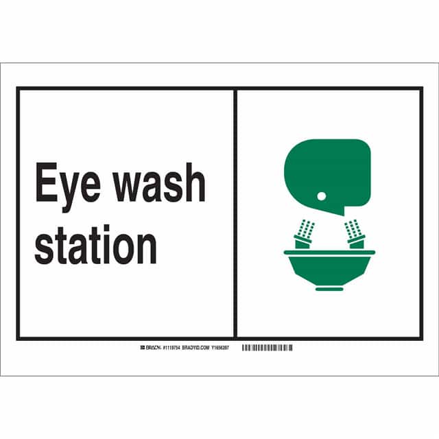 120647 B302 7X10 BLK,GRN/WHT EYE WASH S