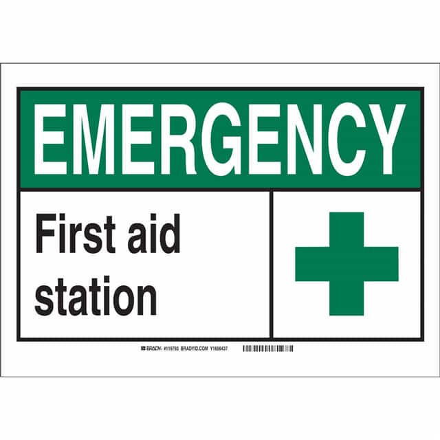 119793 B302 10X14 GRN,BLK/WHT FIRST AID