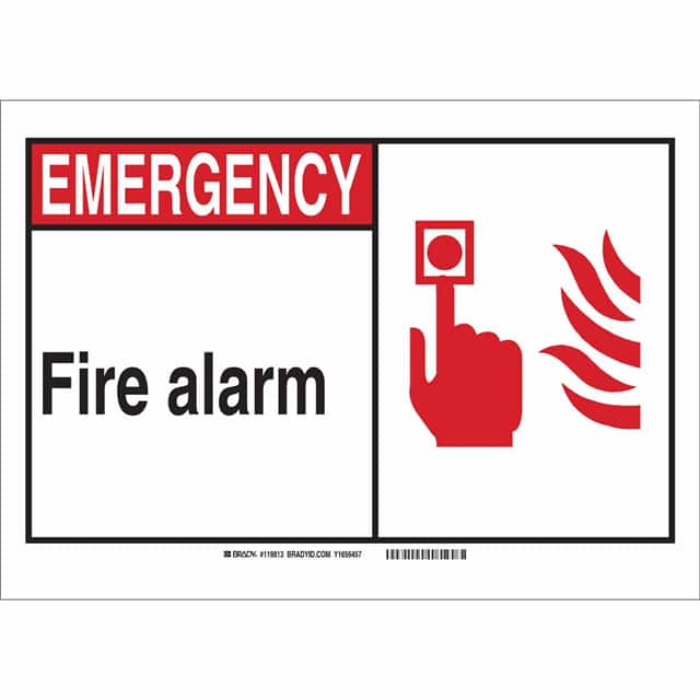 120706 B302 7X10 BLK,RED/WHT FIRE SAFET