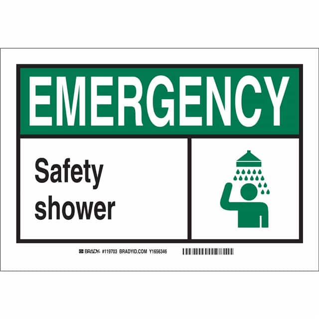119703 B302 7X10 BLK,GRN/WHT SAFETY SHO