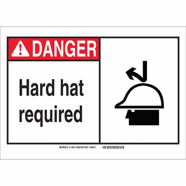 119874 B401 10X14 BLK,RED/WHT HARD HAT