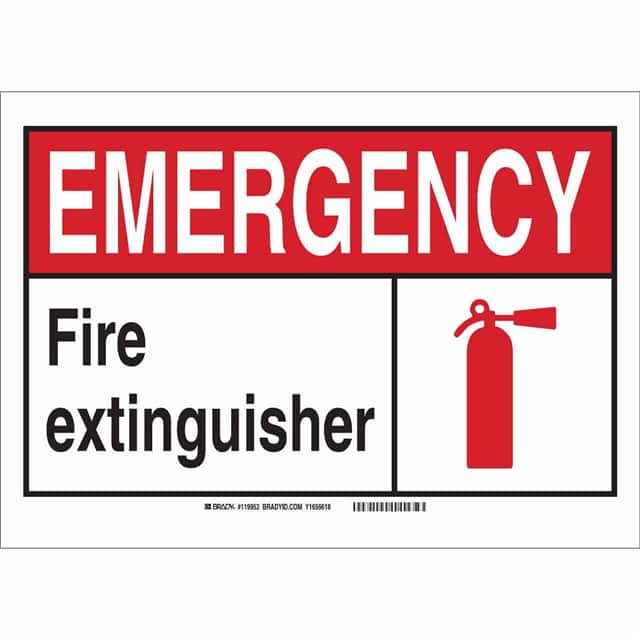119719 B401 10X7 BLK,RED/WHT FIRE SAFET