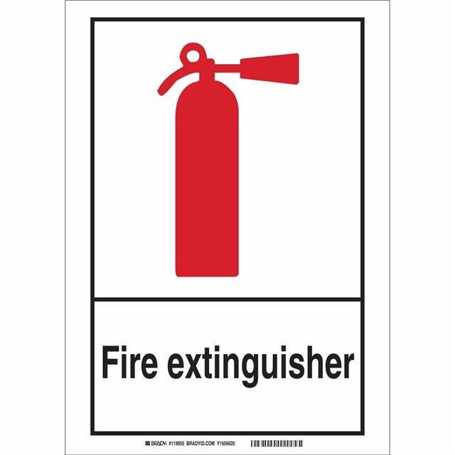 119743 B555 10X7 BLK,RED/WHT FIRE SAFET