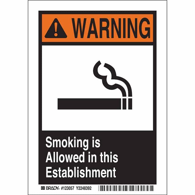 123059 B555 ALUM 7X5 SMOKING IS ALLOWED