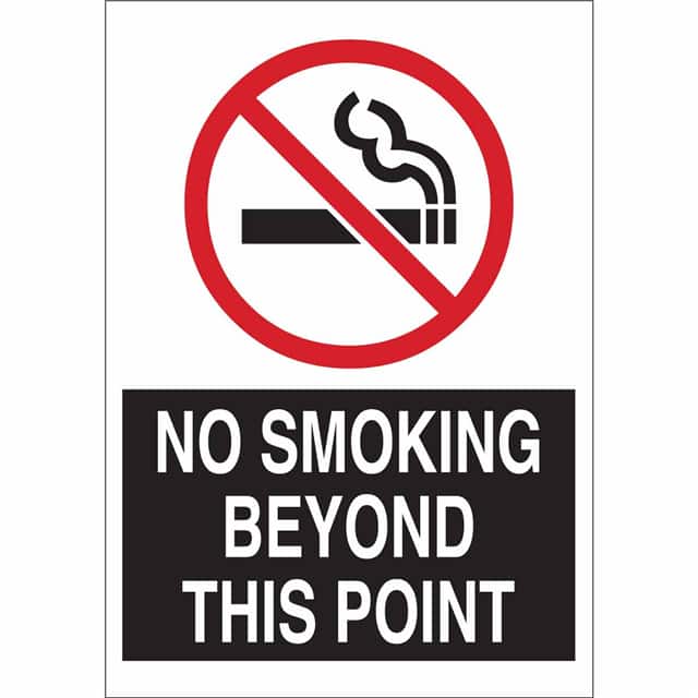 141926 B555 10X7 BLK,RED/WT NO SMOKING