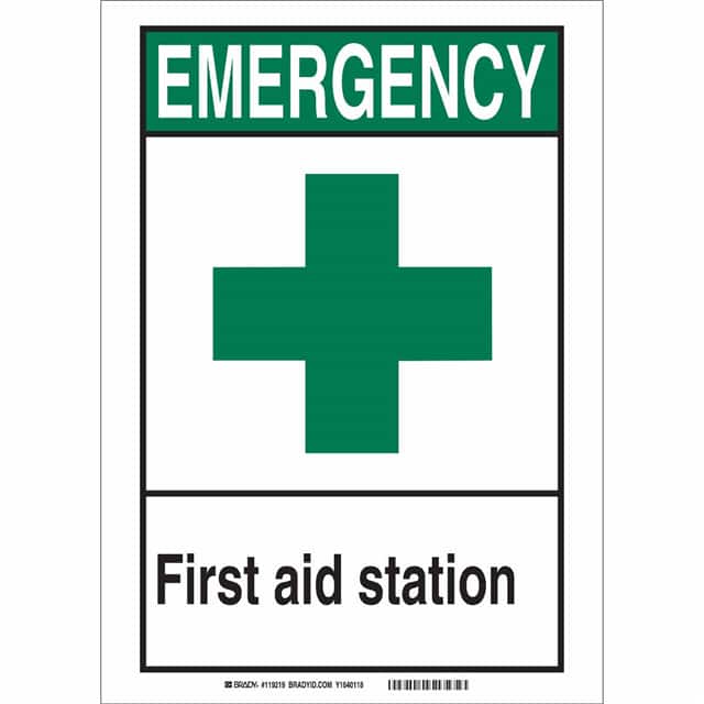 119218 B302 7X10 BLK,RED/WHT FIRST AID