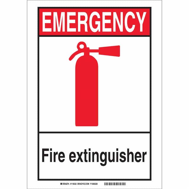 119234 B401 10X7 BLK,RED/WHT FIRE SAFET