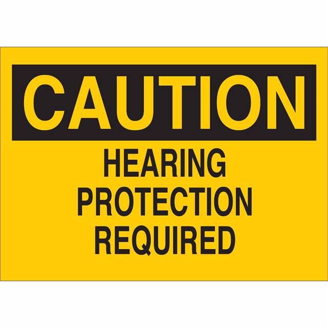 84538 B302 10X14 BLK/YEL CAUT HEARING
