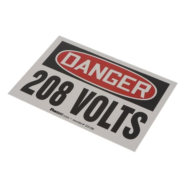 PVS0305D3166 3.5X5 DANGER 208 VOLTS PK/5