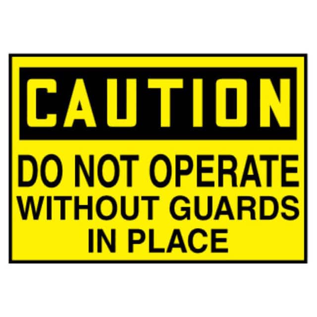 PVS0305C3799 LABEL 5"X3.5" BLACK/YELLOW 5/PK