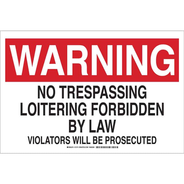 12174 B946 SIGN 12X18 BLK/RED/WHT