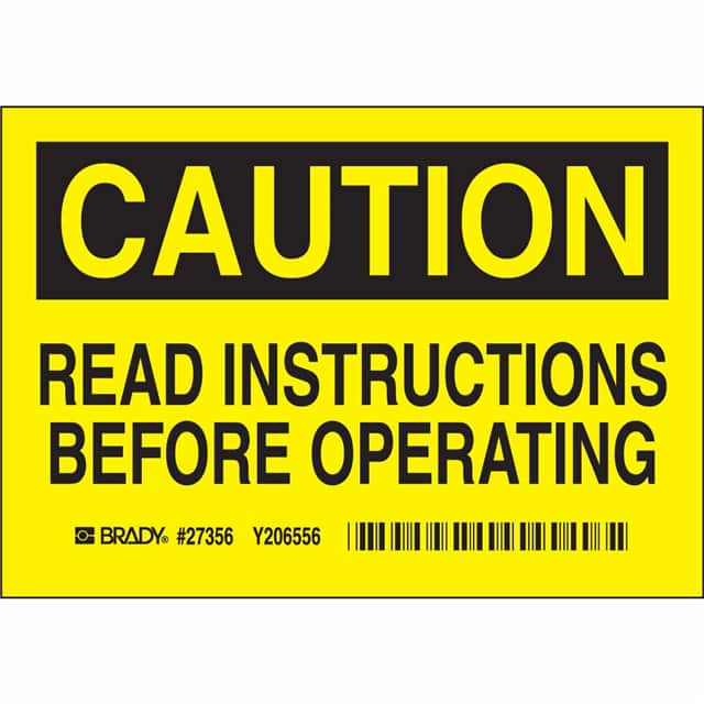 27356 B946 10X14 SAFETY SIGNS BLK/YEL