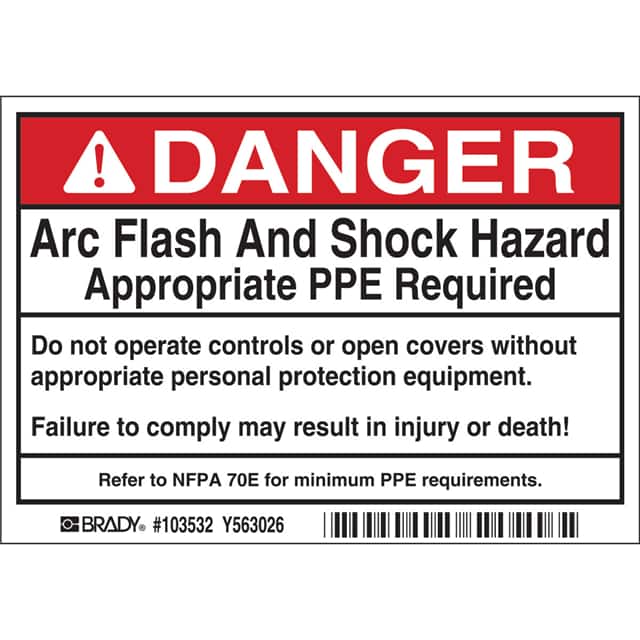 103532 DP- 3.5X5 ARC FLASH & SHOCK LBL,