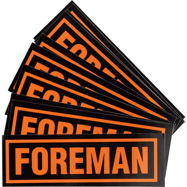 43106 B946 HARD HAT EMBLEM 1"X3" ORANG