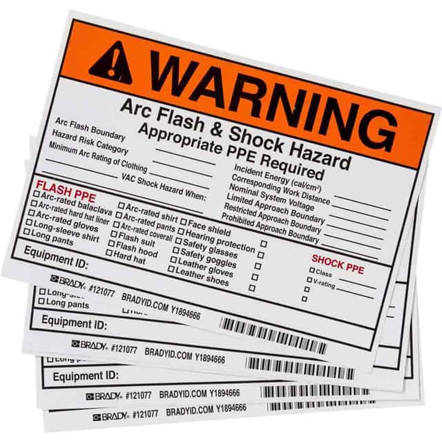 122977 DP B7569 5X7 5/PK ARC FLASH LBL