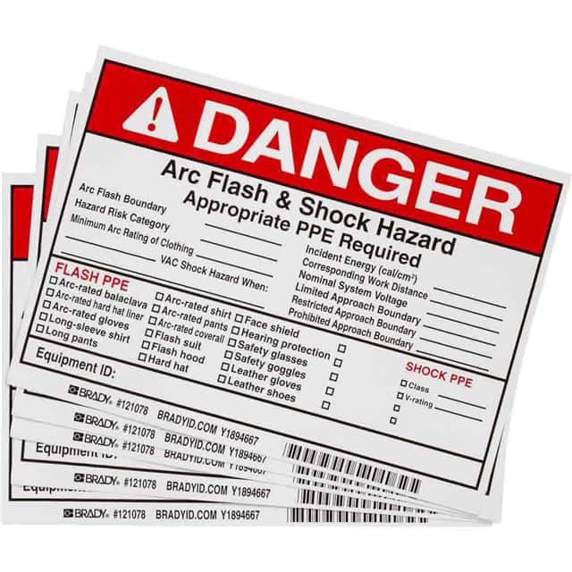 122978 DP B7569 5X7 5/PK ARC FLASH LBL