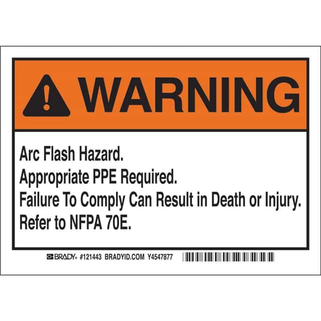 121443 B7569, 5X7", BLK&ORG/WHT,WARNING