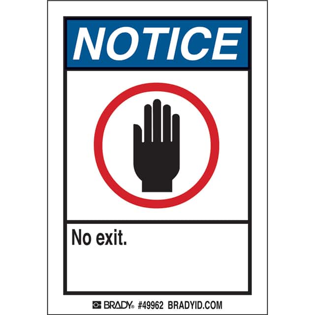 49962 NOTICE NO EXIT 5/PK