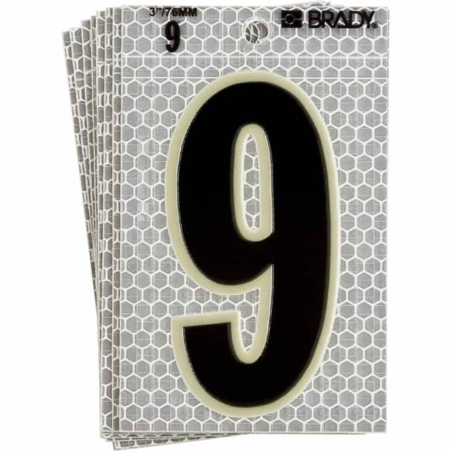 3010-9 BRADY 3" SELF ADHESIVE NUMBER 9