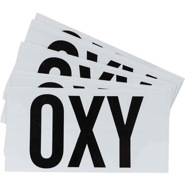 121052 B7569,3X6", BLK/WHT "OXY" LABEL,