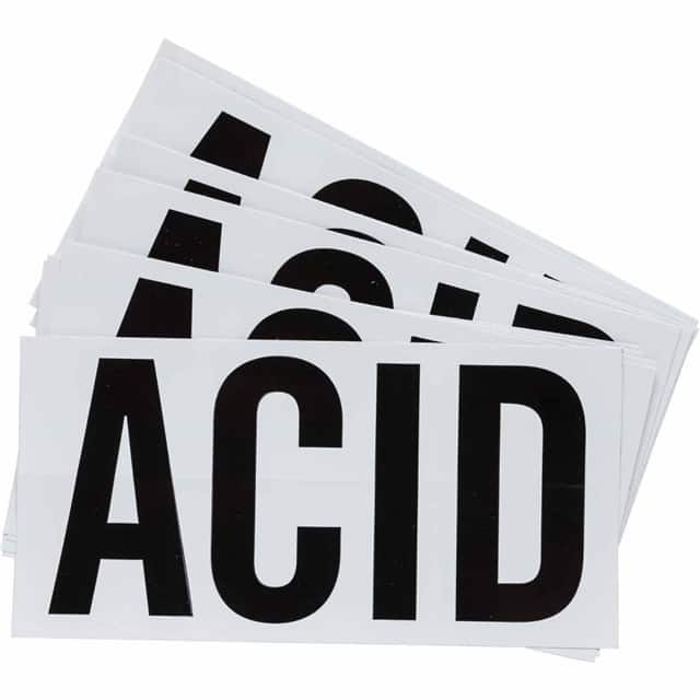 121053 B7569, 3X6", BLK/WHT,ACID, 10/PK