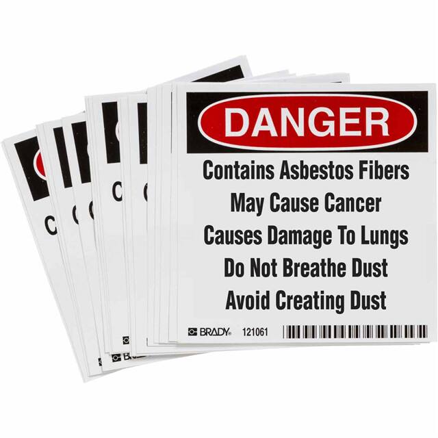 121438 B7569,6X6", ASBESTOS LABEL, 100/