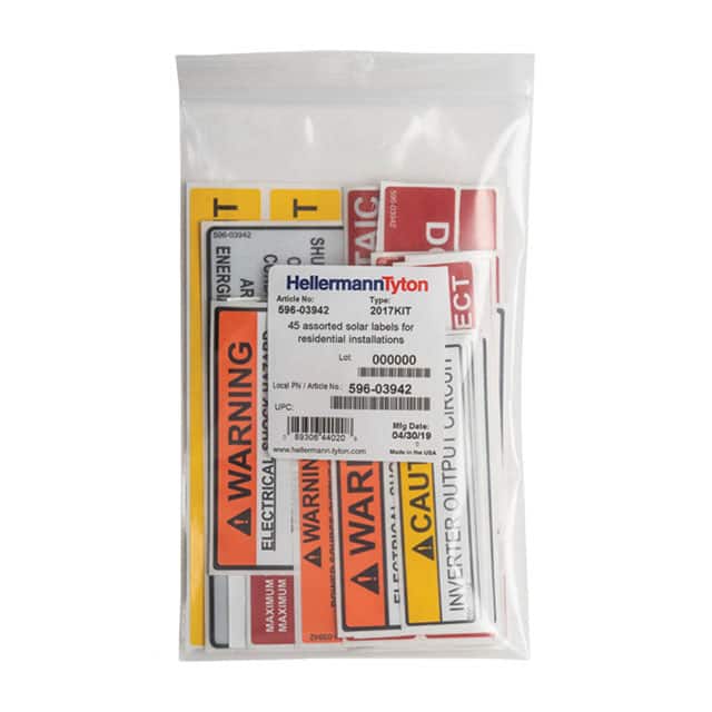 596-03942 NEC2017 SOLAR LABEL KIT 1/PK