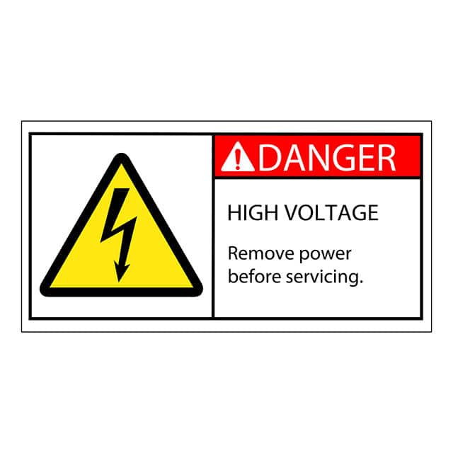 SAFLBL-2X4-006-25/PK SAFETY LABEL - DANGER - HIGH VOL