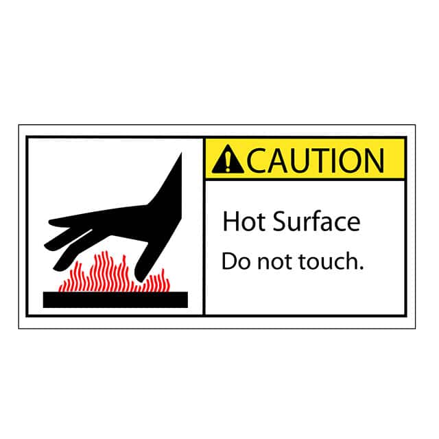 SAFLBL-2X4-044-25/PK SAFETY LABEL - CAUTION - HOT SUR
