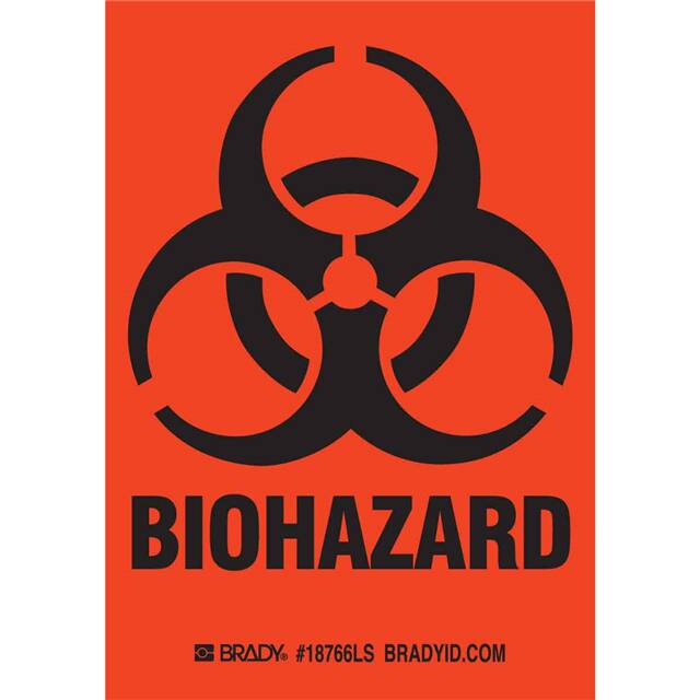 18766LS B-485 5X3.5 20/PK BLK/ORG BIOHAZ