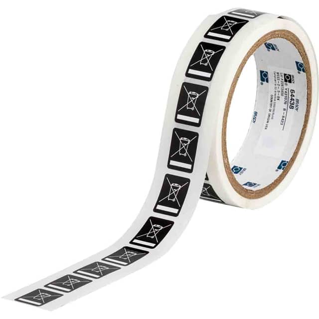 WEEE-2-.5-BK LABEL, 0.8 IN H X 0.6 IN W