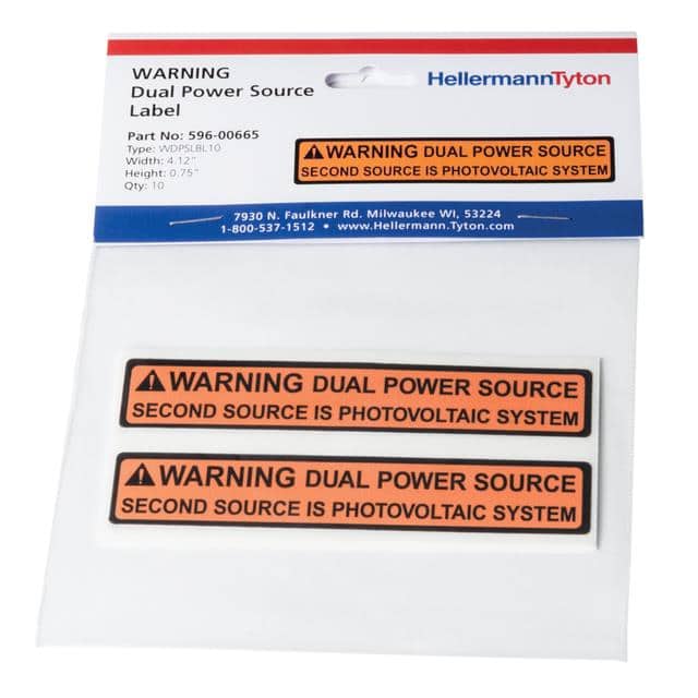 596-00231 LABEL ELECTRL WARN 4"X75" WHT/RD