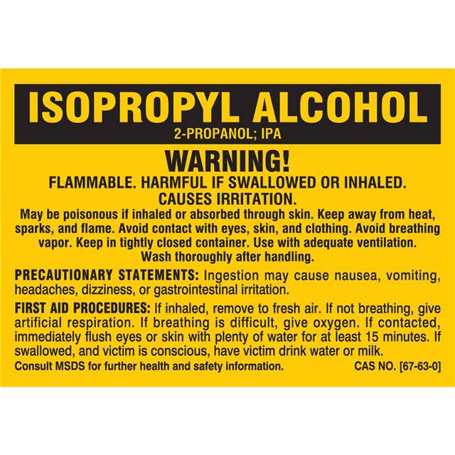 7278QLS B-302 3.5X5 25/PK ISOPROPYL ALCO