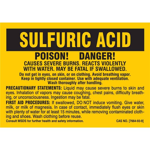 7313QLS B-302 3.5X5 25/PK SULFURIC ACID