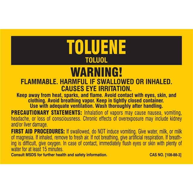 7318QLS B-302 3.5X5 25/PK TOLUENE LABELS
