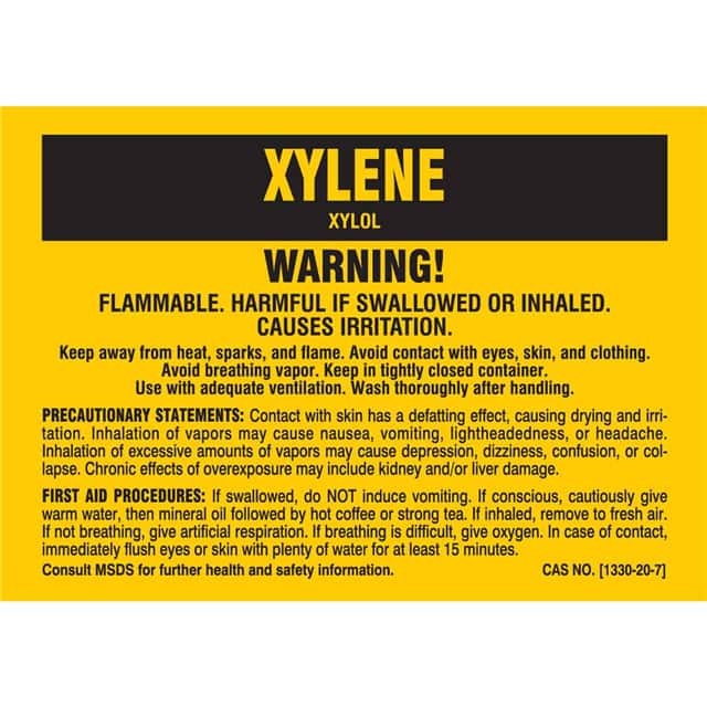7322QLS B-302 3.5X5 25/PK XYLENE LABELS