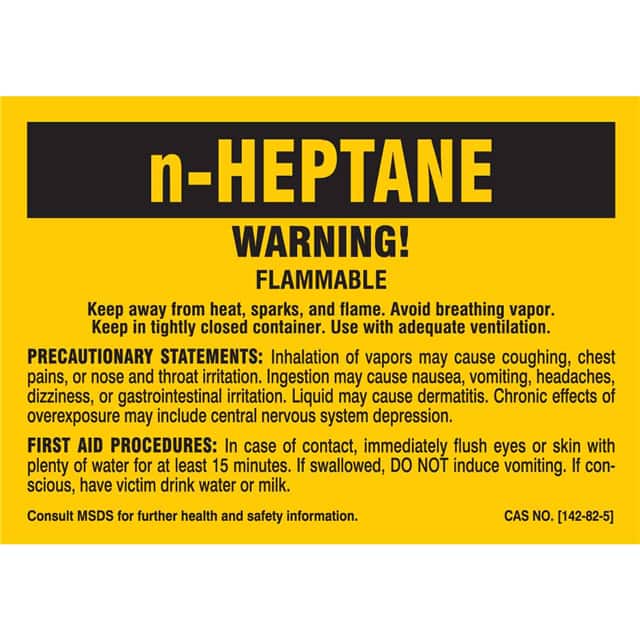 7269QLS B-302 3.5X5 25/PK N HEPTANE LABE