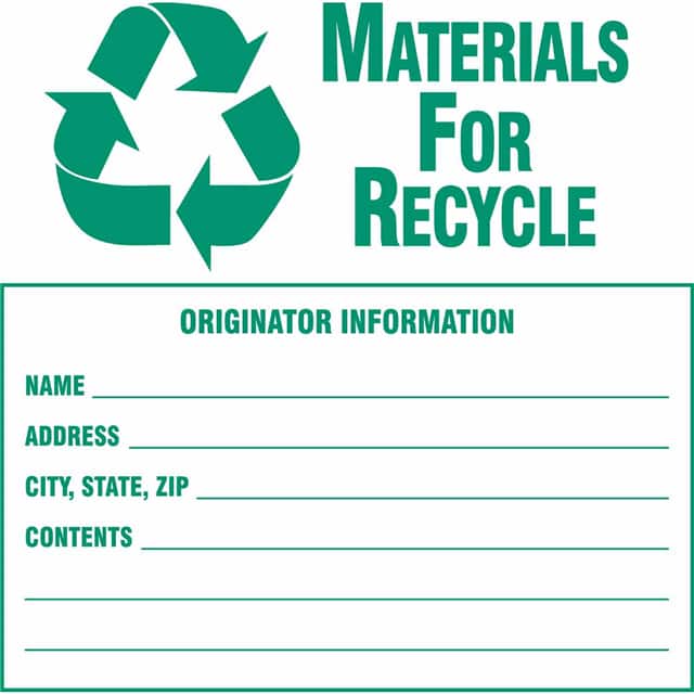 121062 B7569 6X6 GRN/WHT RECYCLE LABEL