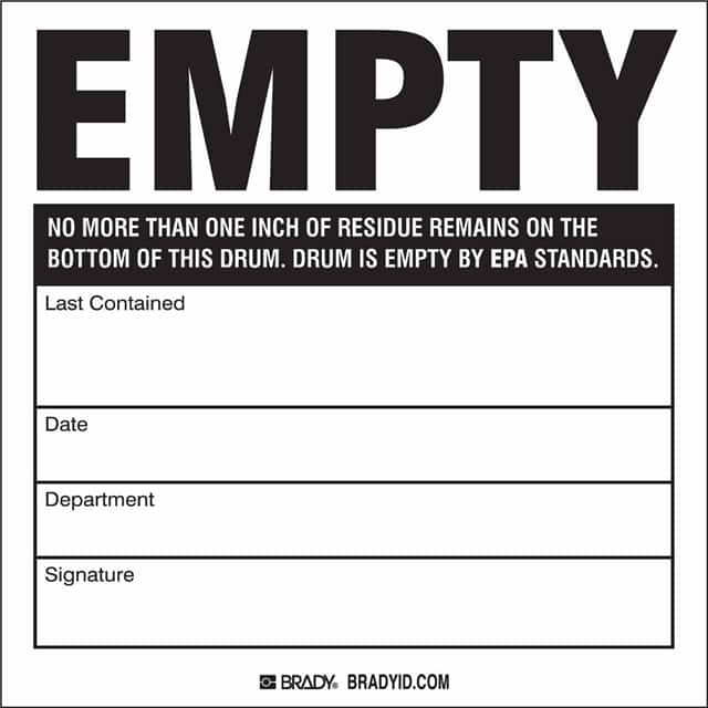 121439 DRUM LABELS - EMPTY