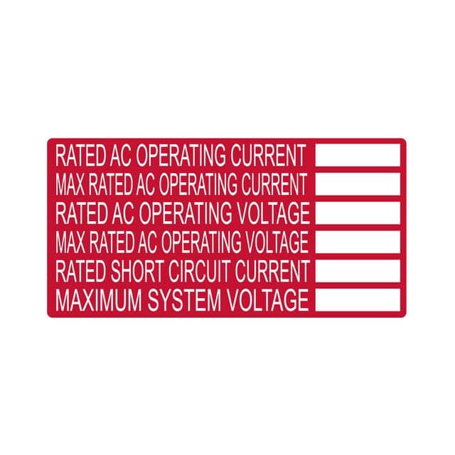 596-00240 LABEL ID/RATINGS 4"X2" WHT/RED
