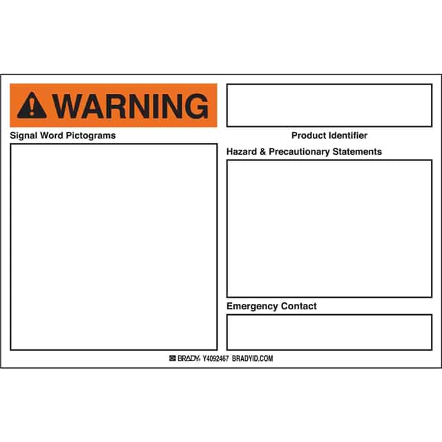 145957 B7569 4X6 BLANK GHS WARNING LABE