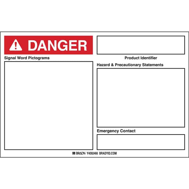 145956 B7569 4X6 BLANK GHS DANGER LABEL