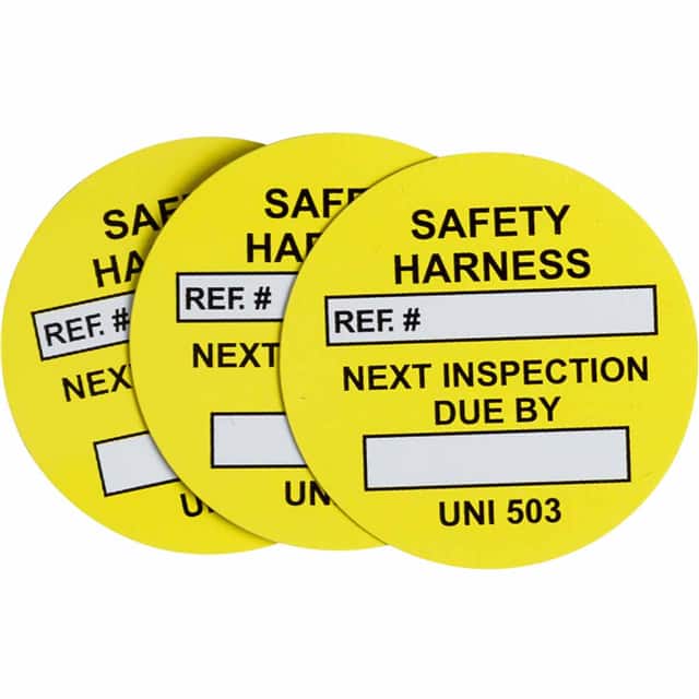 UNI-UNI 503 YELLOW UNVERSAL TAG INSRT SFTY HRNSS 10