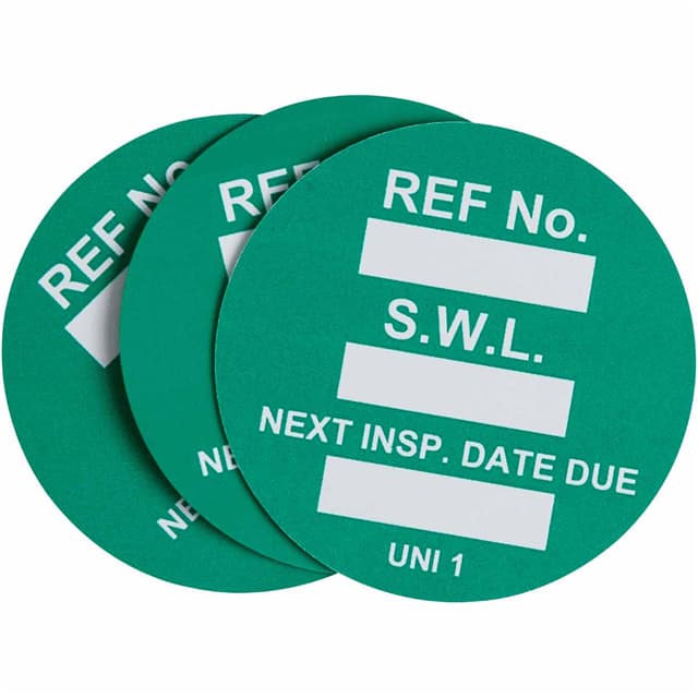 UNI-UNI GREEN UNVRSAL TAG INSRT SAFE WRK LD 10