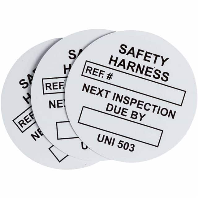 UNI-UNI 503 WHITE UNVERSAL TAG INSRT SFTY HRNSS 10