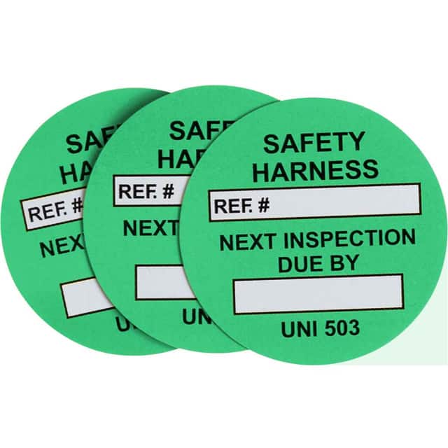 UNI-UNI 503 GREEN UNVERSAL TAG INSRT SFTY HRNSS 10