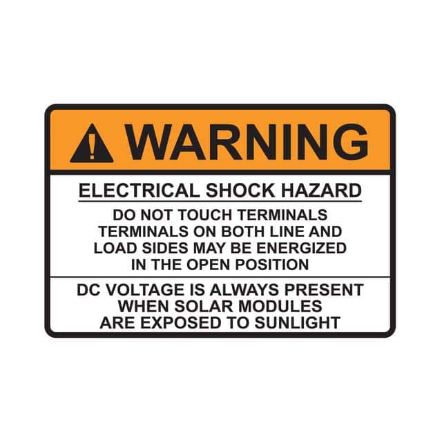 596-00496 LABEL ELECTRL WARN 3.75"X2.5" 50