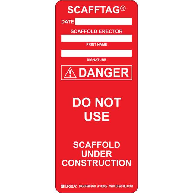 SCAF-STSI 629 SCAFFTAG INSERTS,STSI 629,RED,10
