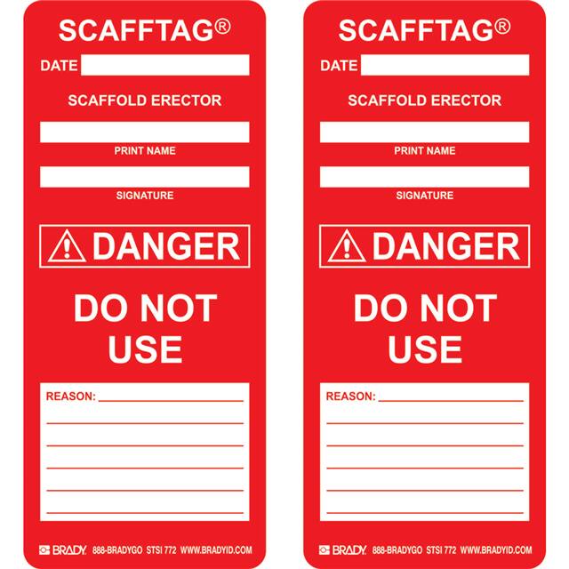 SCAF-STSI 772 SCAFFTAG INSERTS DANGER 100/PK