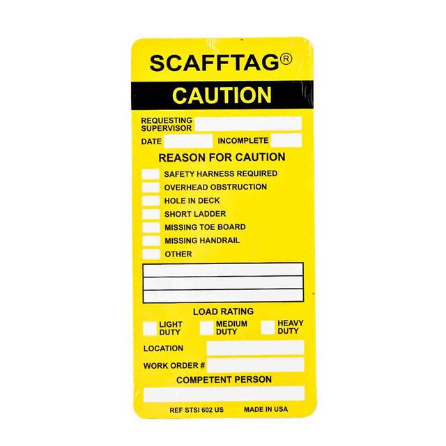 SCAF-STSI 602 SCAFFTAG INSERTS CAUTION 100/PK